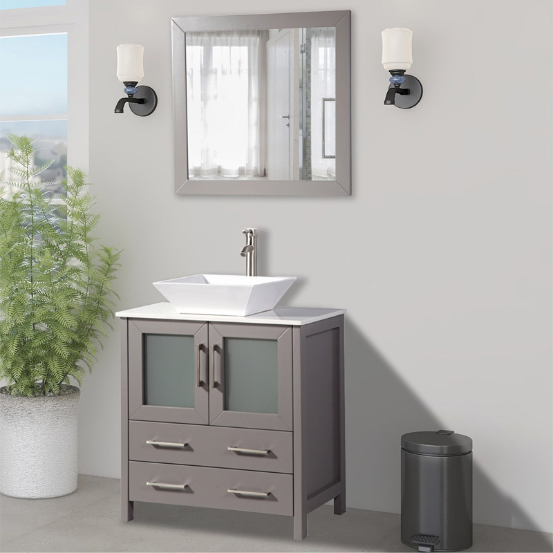 Gray PVC bathroom vanity cabinets CB065